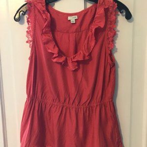 Anthropologie Sleeveless Silk Coral Blouse 6